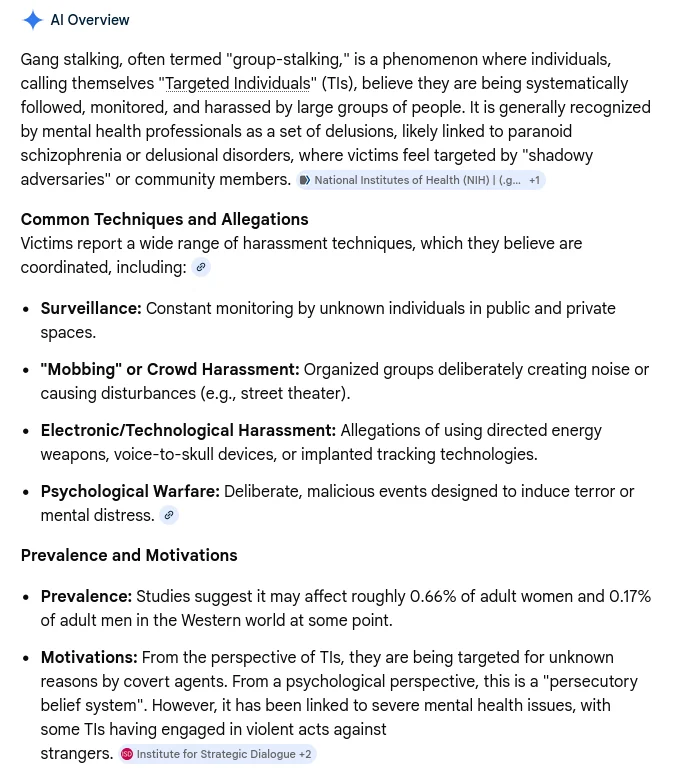 Gang-Stalking explanation